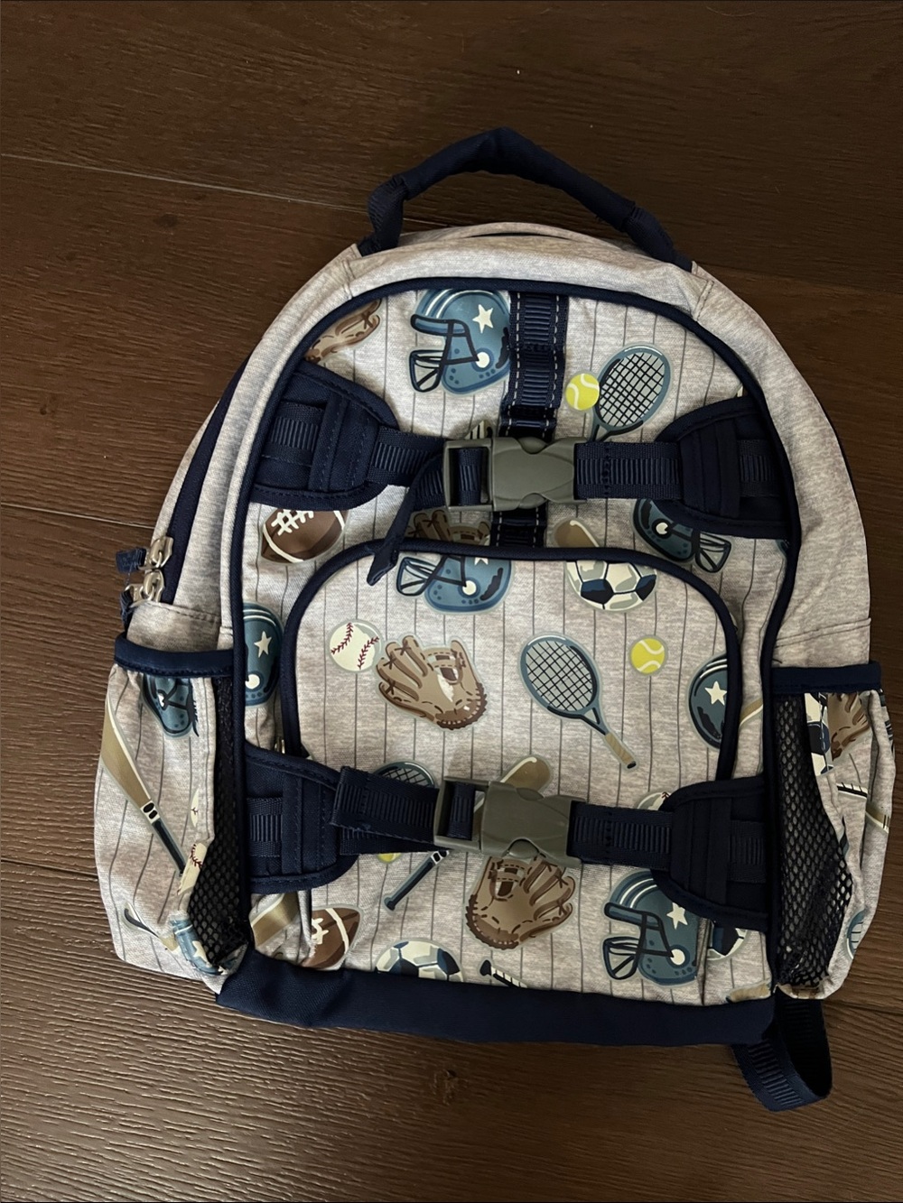 Pottery Barn Kids Sports Print Backpack - Navy and Gray